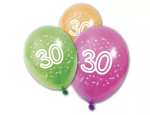 Photo du produit 8 Ballons en latex anniversaire 30 ans 30 cm