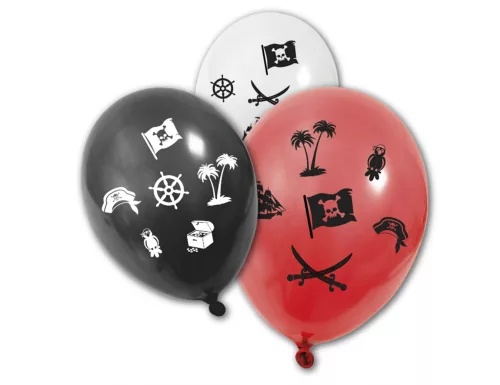 Photo du produit 8 Ballons en latex colorés Pirates 30 cm
