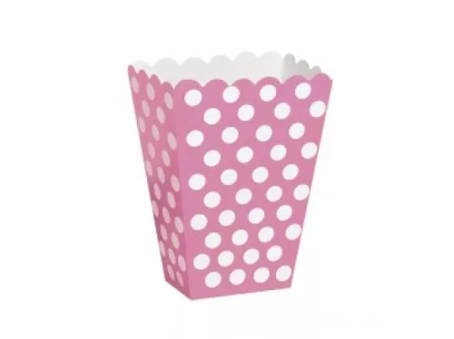 Photo du produit 8 boîtes pop corn rose à pois blanc
