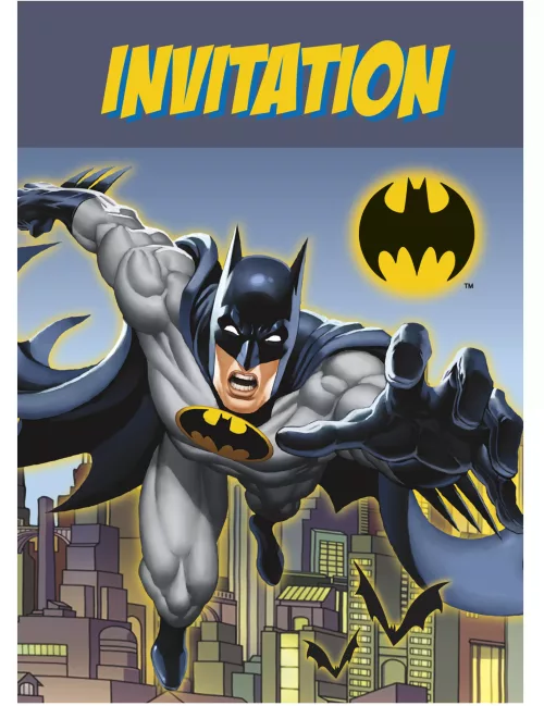 Photo du produit 8 Cartes d'invitation Batman
