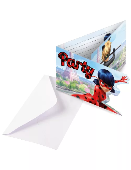 Photo du produit 8 Cartons d'invitation Party avec enveloppes Ladybug