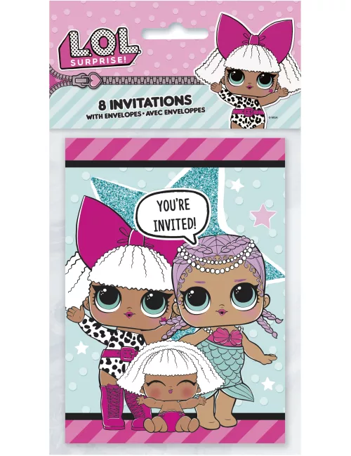Photo du produit 8 Cartons d'invitations Lol Surprise 10 x 14 cm