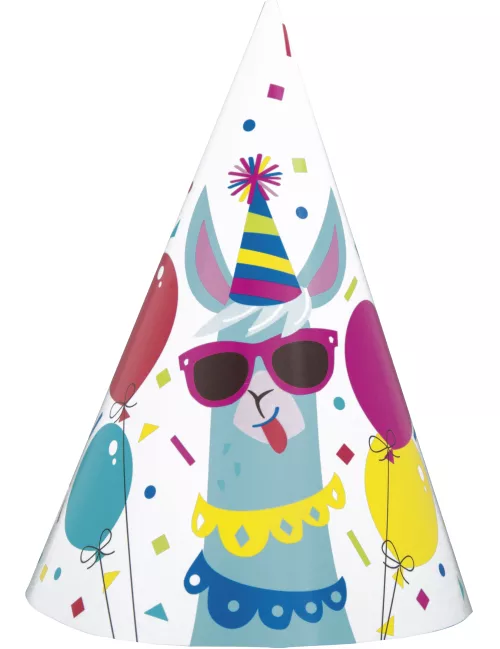 Photo du produit 8 Chapeaux de fête en carton anniversaire lama