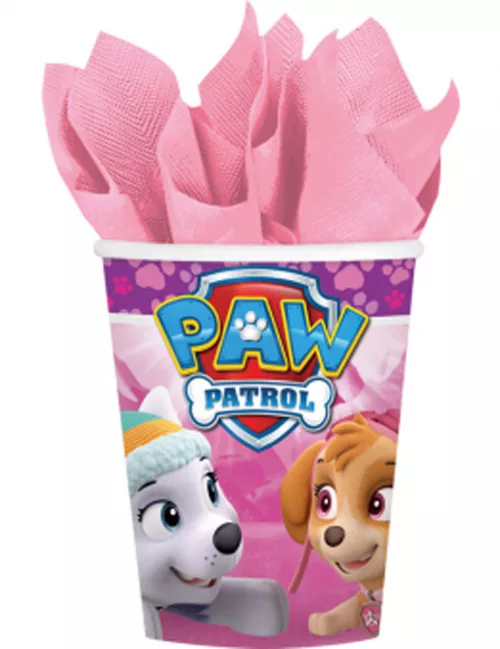 Photo du produit 8 Gobelets en carton 266 ml rose Pat'Patrouille