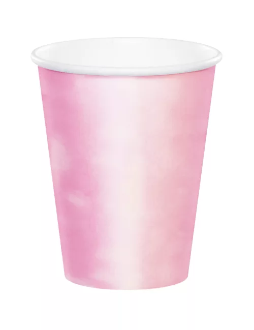 Photo du produit 8 Gobelets en carton roses iridescents 266 ml