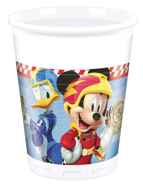 Photo du produit 8 Gobelets en plastique 200ml Mickey & Donald Racing