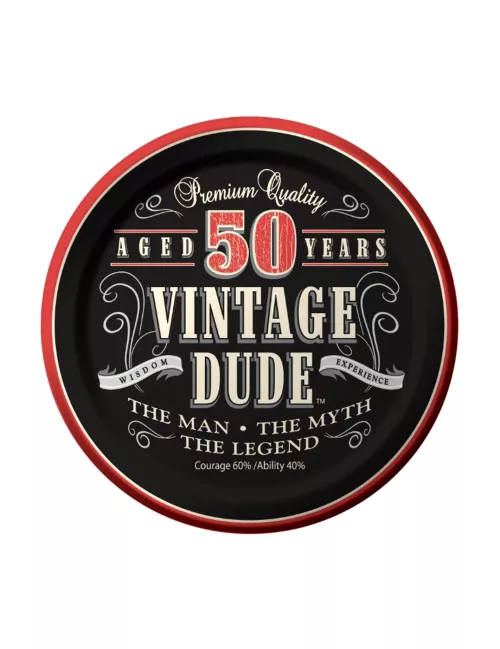 Photo du produit 8 Petites assiettes anniversaire Vintage 50 ans 18 cm