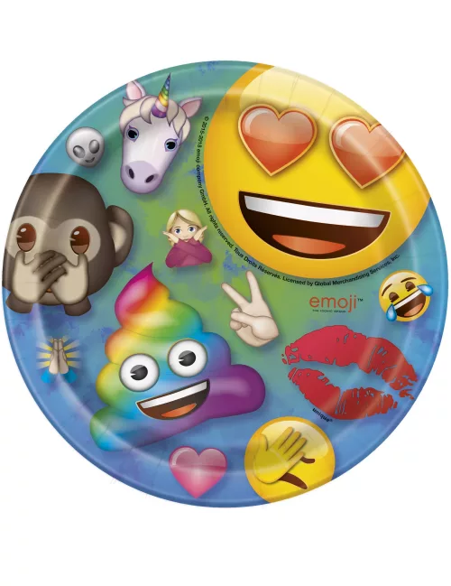 Photo du produit 8 Petites assiettes en carton Emoji Rainbow 18 cm