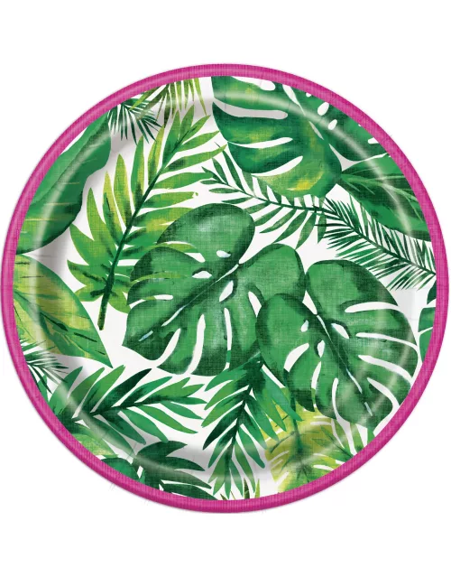 Photo du produit 8 Petites assiettes en carton Palm Tropical Luau 18 cm