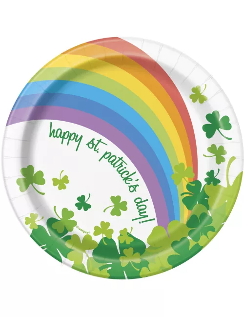 Photo du produit 8 Petites assiettes St Patrick Arc en Ciel 18 cm