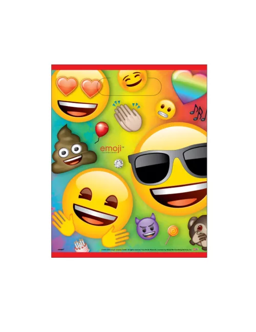 Photo du produit 8 Sacs cadeaux en plastique Emoji Rainbow