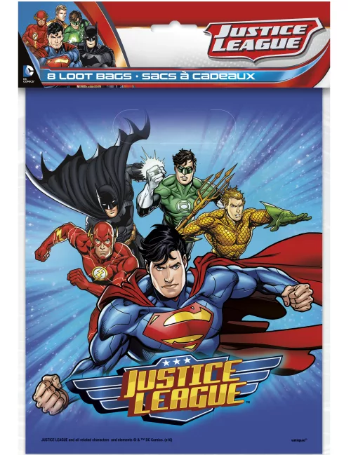 Photo du produit 8 Sacs de fête Justice League 18 x 23 cm