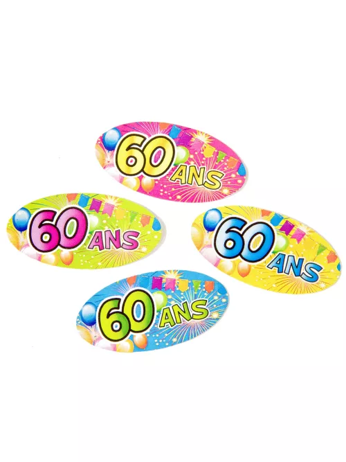 Photo du produit 80 Confettis de table 60 ans Fiesta 4 x 2 cm