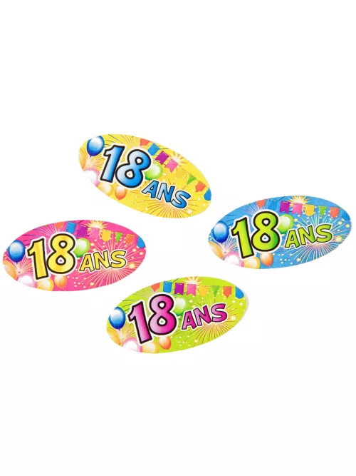 Photo du produit 80 Confettis de table papier 18 ans Fiesta 4 x 2 cm