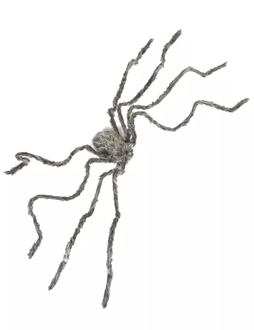 Photo du produit Araignée géante grise velue Halloween 160 cm