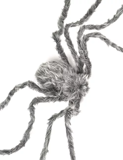 Photo du produit Araignée géante grise velue Halloween 160 cm