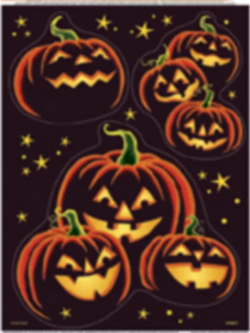 Photo du produit Autocollants pour fenêtres citrouille noire Halloween