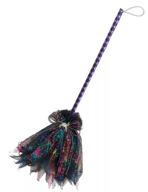 Photo du produit Balai de sorcière métallisé 80cm adulte