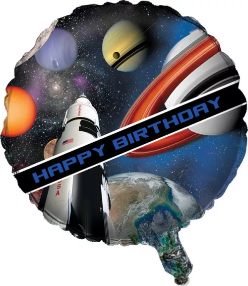 Photo du produit Ballon aluminium anniversaire de l'espace 46 cm