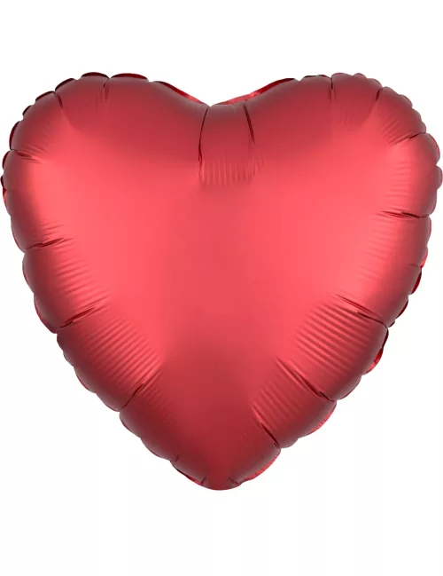 Photo du produit Ballon aluminium coeur rouge rubis satiné 43 cm