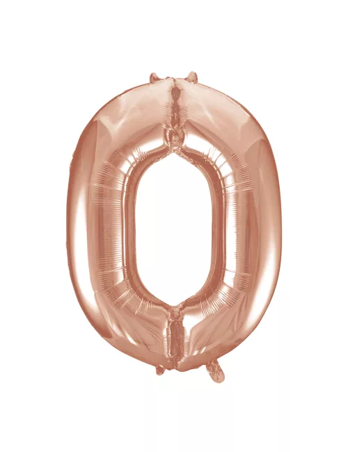 Photo du produit Ballon aluminium rose gold chiffre 0 86,3 cm