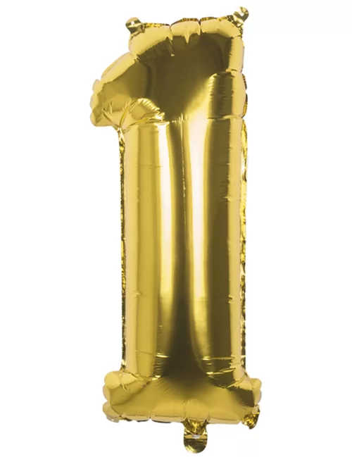 Photo du produit Ballon aluminium chiffre 1 doré 36 cm
