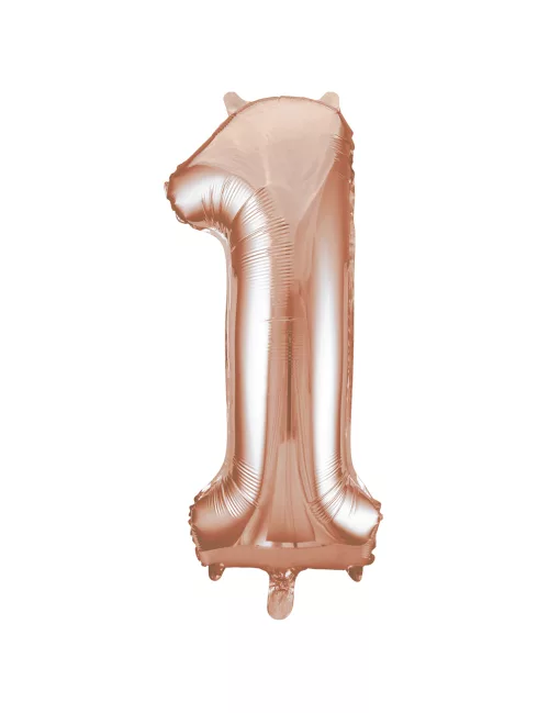 Photo du produit Ballon aluminium rose gold chiffre 1 86,3 cm