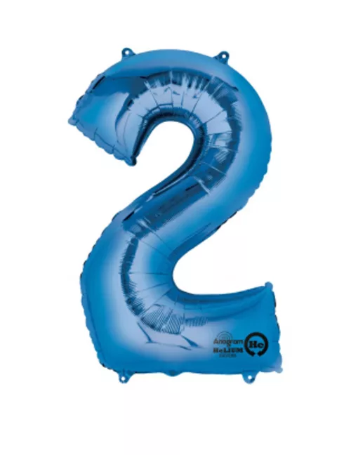 Photo du produit Ballon aluminium chiffre 2 bleu 50 X 88 cm