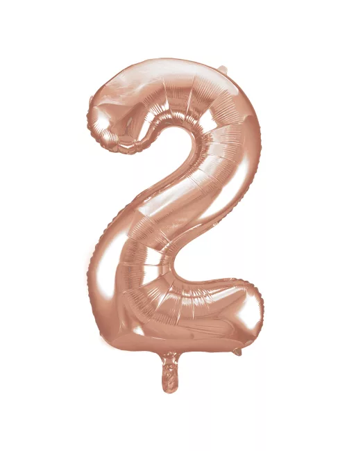 Photo du produit Ballon aluminium rose gold chiffre 2 86,3 cm