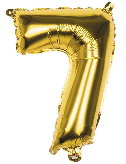 Photo du produit Ballon aluminium chiffre 7 doré 36 cm