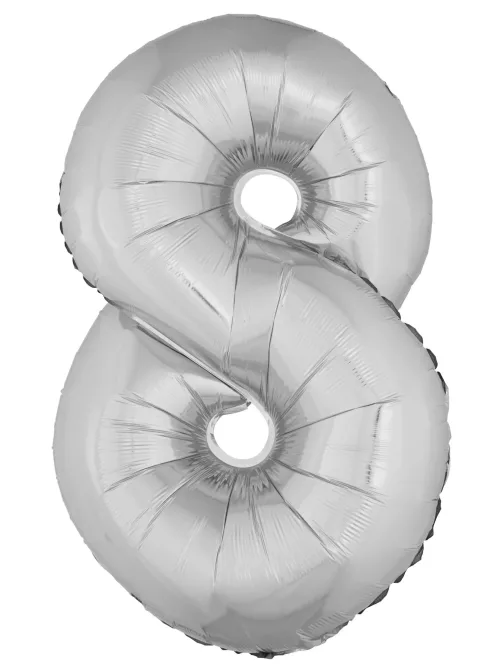 Photo du produit Ballon aluminium géant chiffre 8 argenté 1m