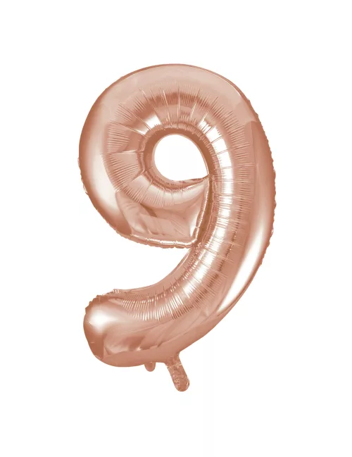 Photo du produit Ballon aluminium rose gold chiffre 9 86,3 cm