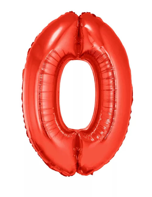 Photo du produit Ballon aluminium géant chiffre 0 rouge 102 cm