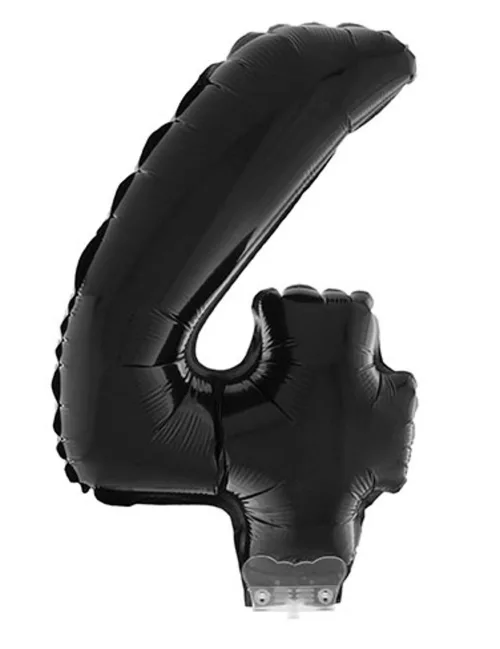 Photo du produit Ballon aluminium géant chiffre 4 noir 1 m