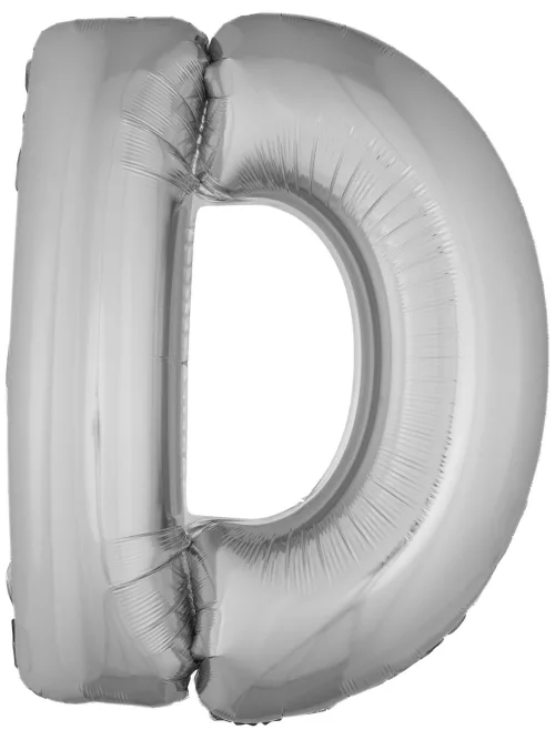 Photo du produit Ballon aluminium géant lettre D argenté 1m