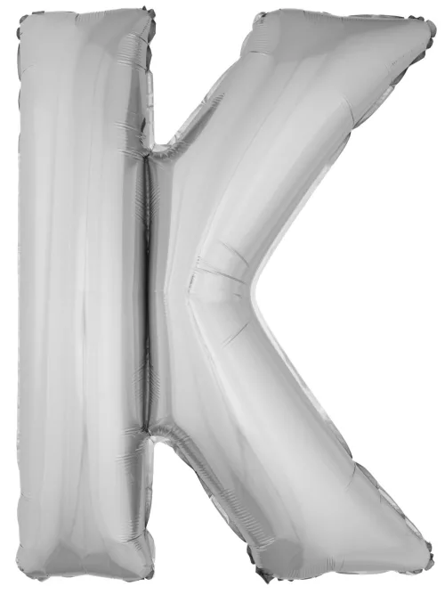 Photo du produit Ballon aluminium géant lettre K argenté 1m