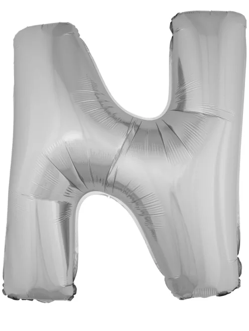 Photo du produit Ballon aluminium géant lettre N argenté 1m