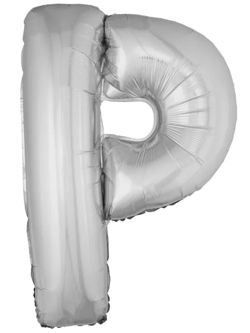 Photo du produit Ballon aluminium géant lettre P argenté 1m