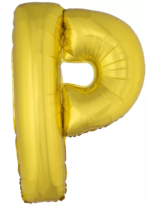 Photo du produit Ballon aluminium géant lettre P doré 1m