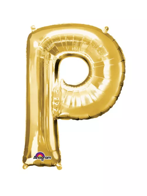 Photo du produit Ballon aluminium géant Lettre P or 60 x 81 cm