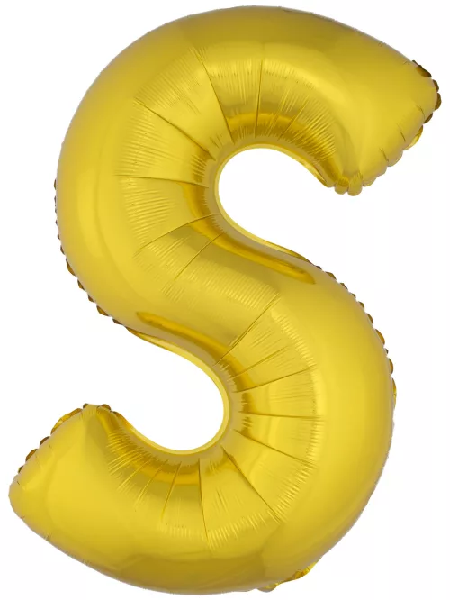 Photo du produit Ballon aluminium géant lettre S doré 1m