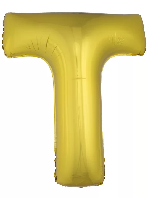 Photo du produit Ballon aluminium géant lettre T doré 1m