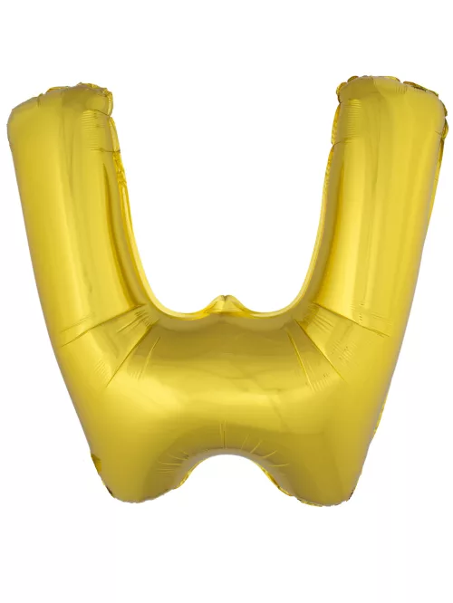 Photo du produit Ballon aluminium géant lettre W doré 1m