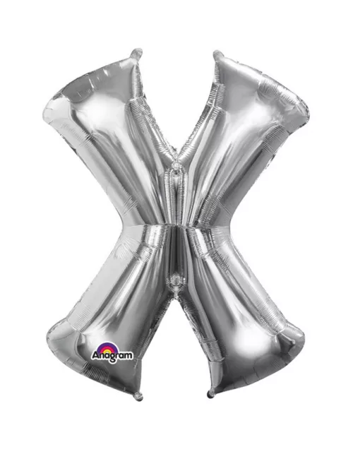 Photo du produit Ballon aluminium géant Lettre X argent 68 x 88 cm
