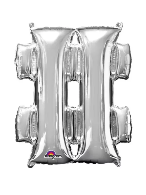 Photo du produit Ballon aluminium géant Symbole # argent 68 x 83 cm