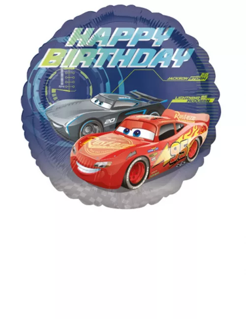 Photo du produit Ballon aluminium Happy Birthday Cars 3 43 cm