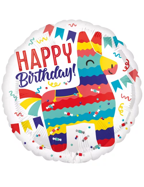 Photo du produit Ballon aluminium Happy Birthday lama 43 cm