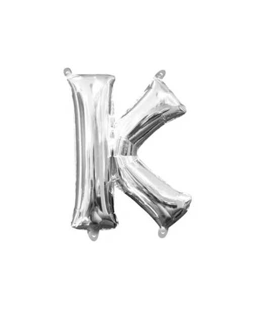 Photo du produit Ballon aluminium Lettre K argenté 33 cm