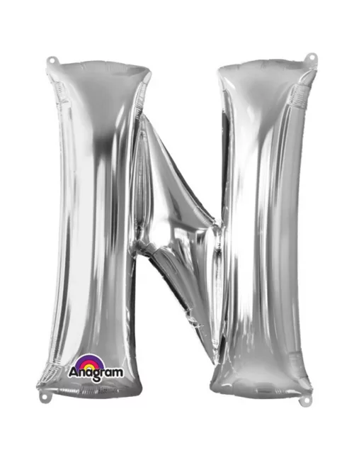 Photo du produit Ballon aluminium Lettre N argenté 33 cm