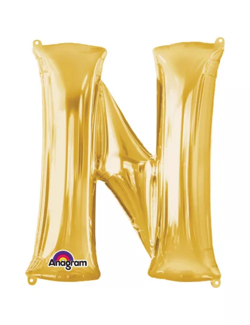 Photo du produit Ballon aluminium Lettre N doré 33 cm